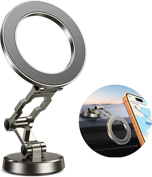 kaistyle for Magsafe Car Mount【Tri-fold & All Metal】Magnetic Phone Holder for Car Phone Holder Mount Dashboard Cell Phone Holders for Your Car Accessories for Women Men for iPhone 17 Pro Max 16 15 14