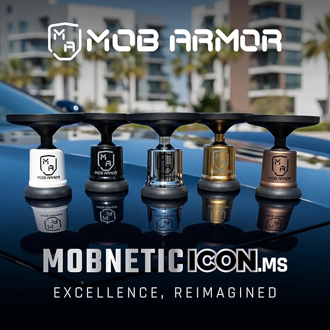 Mob Armor MobNetic Icon.MS MagSafe Compatible Phone Mount, Magnetic Phone Holder for Car w/ 90lb Pull Force, 90º Tilt & 360º Rotation, Aluminum Build, Compatibility for iPhone & Android (Chrome)