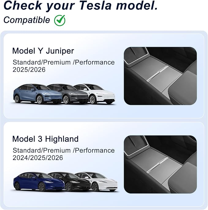 Hidden Under Screen Storage Box for Tesla Model Y(2025-2026) & Model 3 (2024-2026) – Openable Center Console Organizer with Anti-Slip Pad, Tesla Accessories