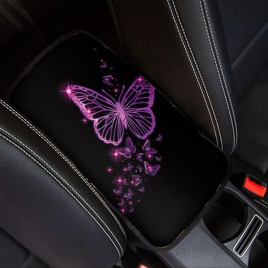 Pink Butterfly Leopard Print Arm Rest Cushion Pads for Vehicle Arm Rest Cushion Pads Anti-dust Dog & Cat Paws Protector for SUV/Truck/Vehicle Decor