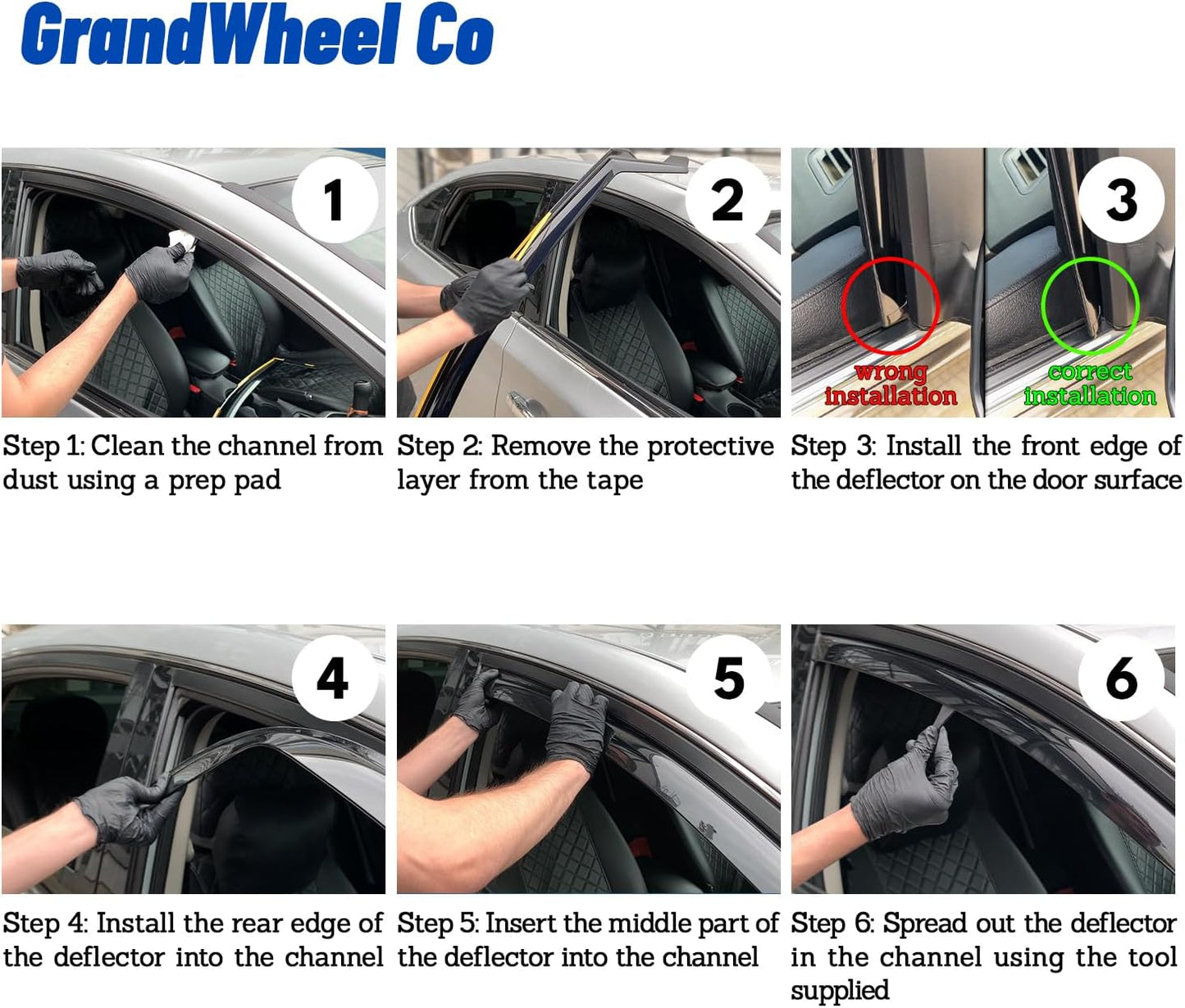 Window Deflectors Smoke Tinted In-Channel Side Window Vent Visor Deflectors Rain Guards Compatible with Toyota Tundra 2022-2025 CrewMax - 4pcs. GW0732