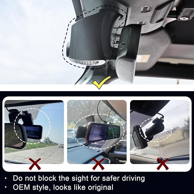 Mangoal 4K Dash Cam Custom Fit for Jeep Gladiator JT 2018 2019 2020 2021 2022 2023 & Wrangler JL 2018-2023 etc,Integrated OEM Look, UHD 2160P, App & WiFi,64GB Card