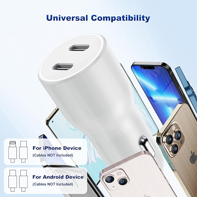 iPhone 14 13 Car Charger, Certified 45W Dual Port USB C Rapid Apple Car Adapter with 6ft Type C to Lightning Cable Fast Charging for iPhone 14 Pro/14 Pro Max/14 Plus/13/12/11/X/XS/SE,iPad-Yellow