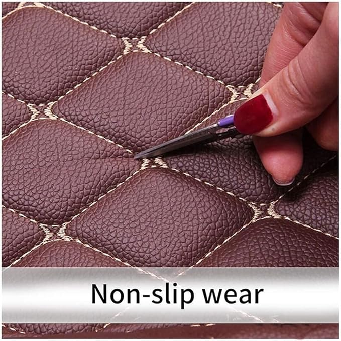 Custom Car Mats All Weather Fit Automotive Floor Mats PU Leather Protector Mat for Most Sedan, SUV, Truck Floor Mats (Black and Yellow Side)