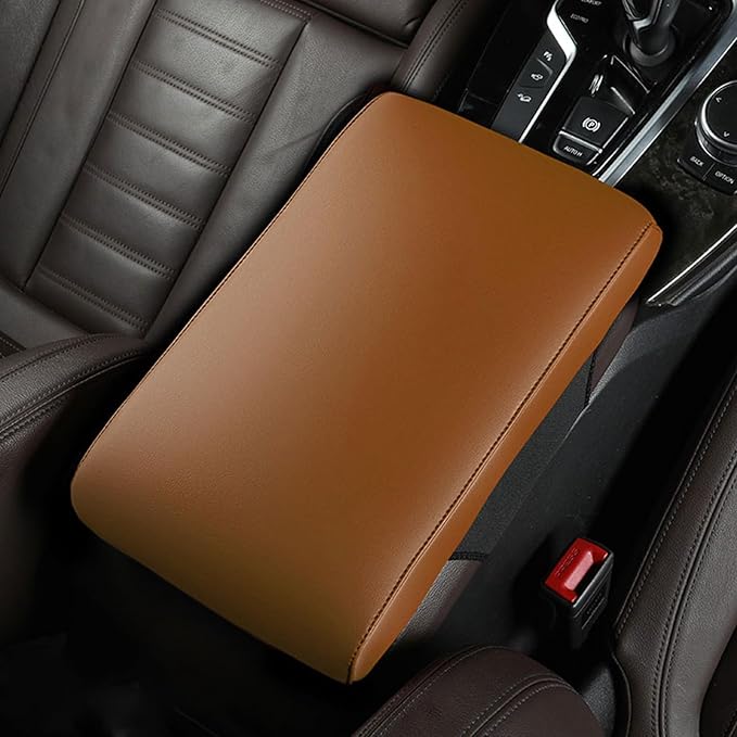 Car Armrest Cover Pad for BMW X3 E83 2004 2005 2006 2007 2008 2009 2010 Premium Leather Center Console Armrest Cushion Pad Anti-Scratch Waterproof Auto Interior Accessories Orange Style