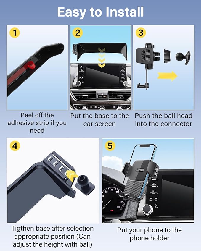 SKYLOTEC Car Phone Holder for Mazda 3 2014-2016/CX-3 2016-2021/MX-5 MX5 Miata 2016-2023 Accessories 7-Inch Screen Fixed Clip, Automobile Cradles Phone Mount, Cell Phone Base Not Block Air Vent