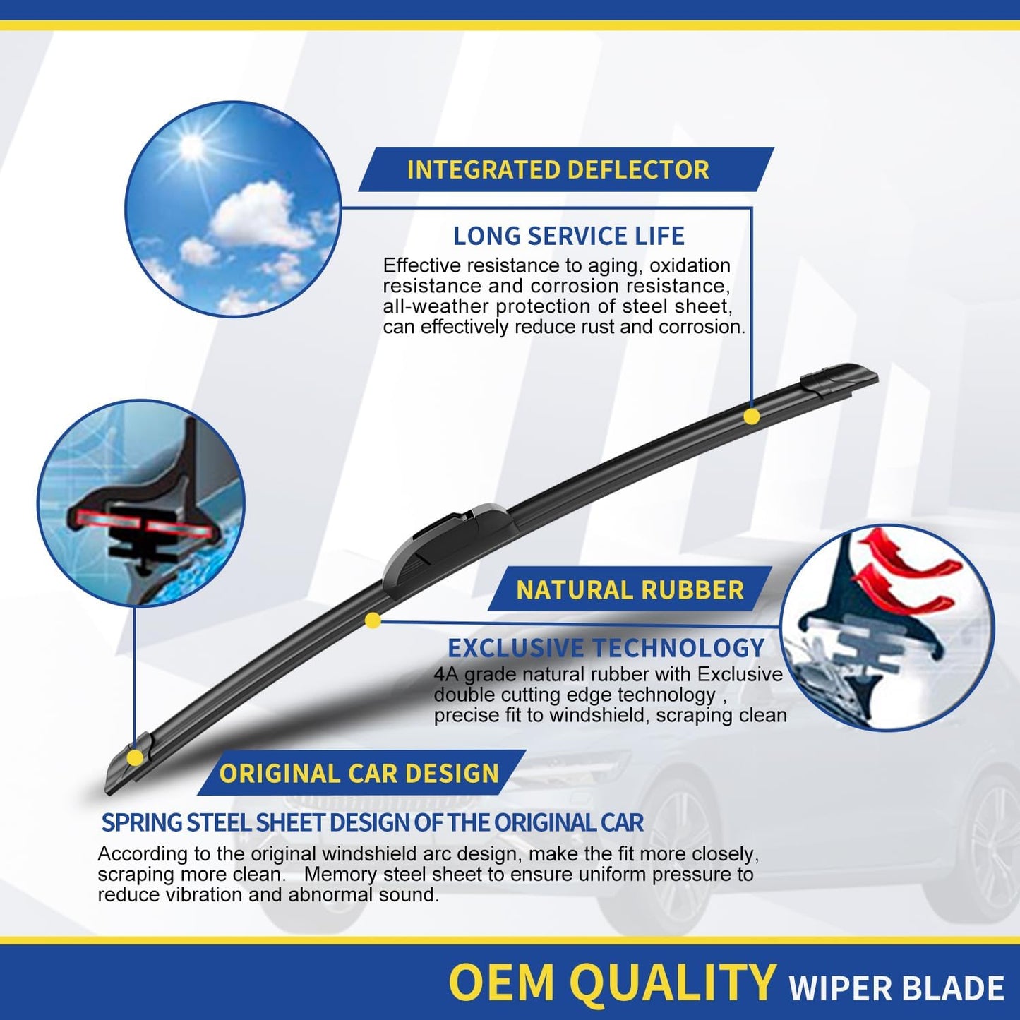 3 wipers Replacement For 2014-2020 2021 2022 2023 Nissan Rogue 2013-2019 2020 2021 Nissan Pathfinder Windshield Wiper Blades Replacememt Original Equipment - 26"+17"+12" (Set of 3) U/J HOOK