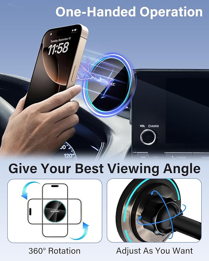 Phone Holder for BMW X5 2019-2023/X6 2020-2023/X7 2019-2022 Accessories 12.3-Inch Screen Fixed Clip, Car Magnetic Phone Mount Compatible with MagSafe, Magnets 15W Wireless Charger Cell Phone Base