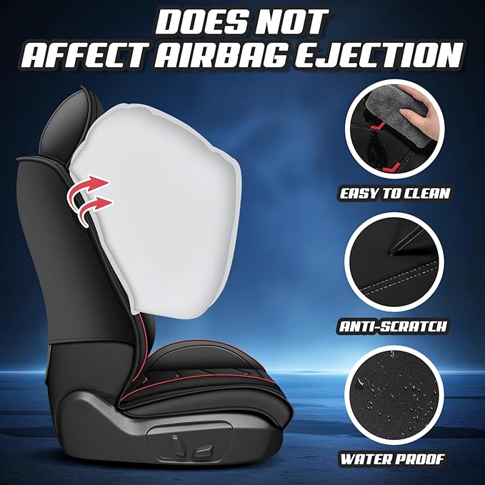 Car Seat Covers for Lexus ES 350 2007-2026, Premium Nappa Leather Car Seat Cover, Stylish Sport Seat Covers， Automobile Seat Cover Sets.(Luxury 2 Seats/Black)