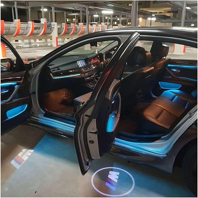 2 Colors Interior Led Stripe Decorative Door Ambient Light Compatible with BMW 5 Series F10/f11(Black Door Cups Ctrl)