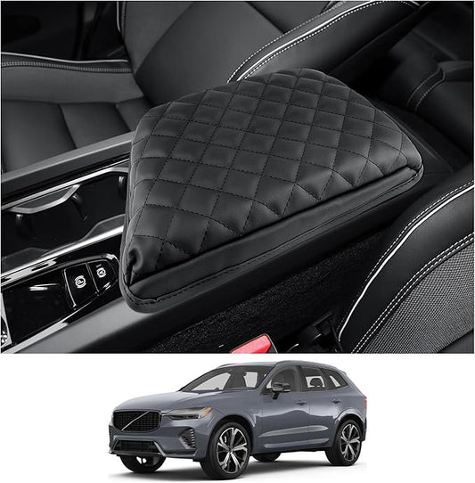 CDEFG for 2025 2026 Volvo XC60 Center Console Cover, for 2018-2025 2026 Volvo XC60 Accessories Armrest Cover Middle Console Pad Arm Rest Cushion Leather