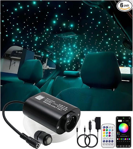 Twinkle Starlight Headliner Light Kit 20W Upgraded Car Home Fiber Optic Lights 650pcs*0.03in(9.8ft/3m) Sound Activated APP/Remote Control Small Size Star Lights for Car Home Star Ceiling Decoration