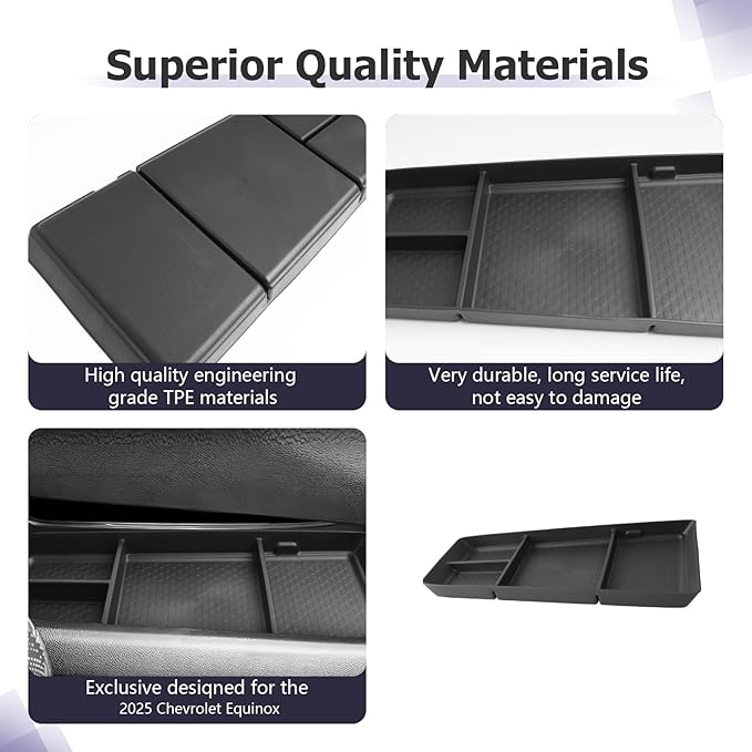 LUWU 2025 2026 Equinox Center Console Organizer Compatible with 2025 2026 Equinox Accessories Under Console Tray Armrest Console Organizer Equinox 2026 Accessories 2Pack (Not for EV Model)