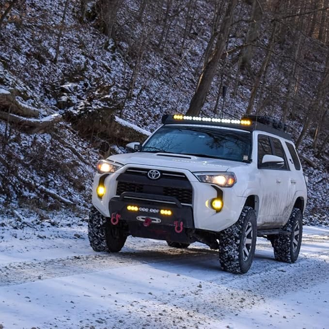 Willpower 32 inch LED Light Bar Single Row White Amber Dual Color 180W Off Road Light Bar Spot Flood Combo LED Work Light Truck UTV 4x4 Cars SUVs ATVs Boats Fog Driving Light with Wiring Harness kit