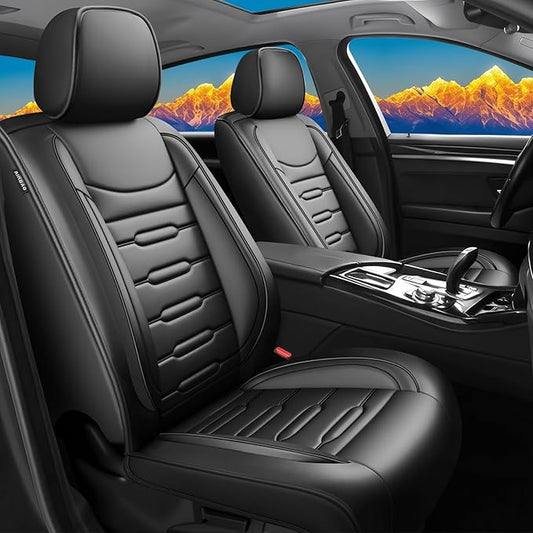 Fit 4Runner Car Seat Covers (5 Seats) for Select Toyota 4Runner 2003-2024 2025 2026 - Full Coverage Leather,Airbag Compatible, Waterproof & All Weather Seat Cushion Protector,Full Set,Black