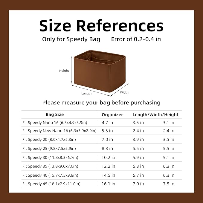 DGAZ Silk Purse Organizer Insert Fits LV Speedy 16/20/25/30/35/40/45 bags，Silky Smooth Bag Organizer，Luxury Handbag & Tote Shaper(Gold,SP40)