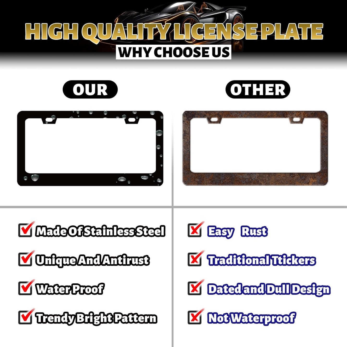 If God‘s Your Co-Pilot License Plate Frame Funny Jesus License Plate Stainless Steel Christian Car Accessory Religion License Plate Cover Decoration with Screws Men Women Size 12.2" x 6.2"