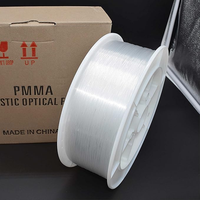Ultra-Bright PMMA Plastic End Glow Optical Fiber Light for Fiber Optic Star Ceiling Light lamp Starlight Headliner kit for car Home(0.019in diameter/19685ft Per roll)
