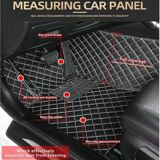 TREGOO All Weather Car Mats Custom Fit Non Slip Floor Mats for 1998-2025 Cars Personalized Leather Protection Pads Suitable for Men Women (Blue)