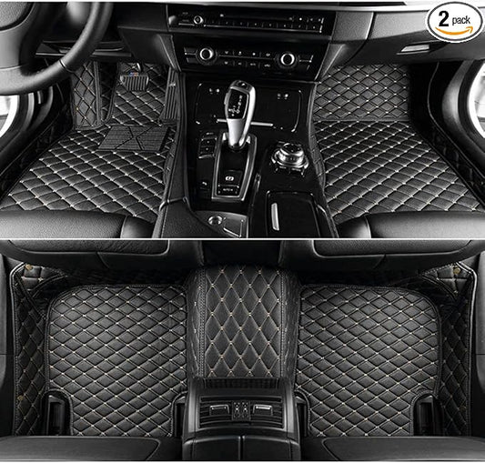 Custom Making Car Floor Mats Compatible with Audi BMW Mercedes-Benz Toyota Lexus Honda Infiniti Nissan Hyundai Kia All Models 2005-2026 (Black Beige)