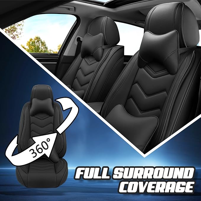 Car Seat Covers for Mercedes-Benz S-Class 2005-2025, Premium Nappa Leather Car Seat Cover, Stylish Sport Seat Covers， Automobile Seat Cover Sets.(Luxury 5 Seats/Pure Black)
