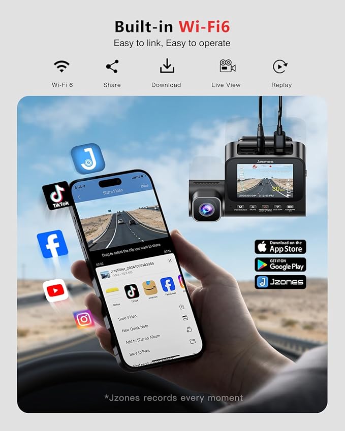 3 Channel Dash Cam, 4K Dash Cam Front and Rear, Dash Camera for Cars STARVIS 2 Sensor Car Dash Cam with HDR Night Vision, 24H Parking Mode Dashcam Built-in 5.8GHz WiFi GPS Loop Recording