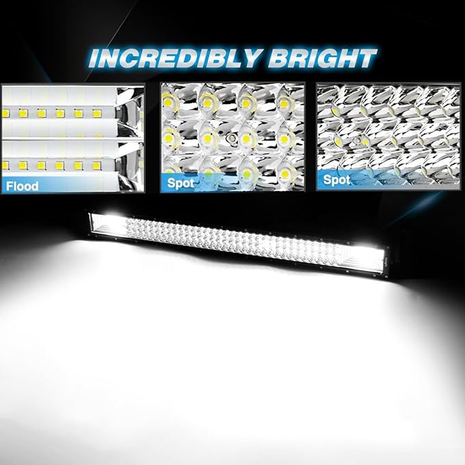 AUXTINGS 22 inch 324W LED Light Bar Triple Row Spot Flood Combo Beam Off Road Lights Waterproof Work Light with Wiring Harness for Jeep Trucks SUV ATV UTV Boat Lights, 12V 24V