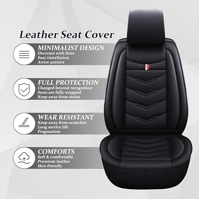 Car Seat Cover 6 Seats for Ford Explorer 2000-2026, Waterproof Durable Compatible Airbag, Premium Leather Seat Protector(6 Seats Standard,Black)