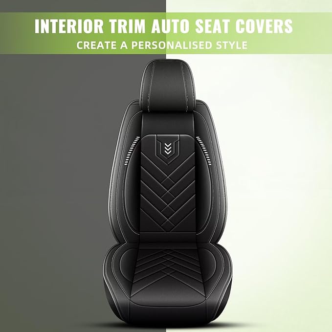 AOMSAZTO Car Seat Covers Fit for Kia Soul 2010-2025 2026 Full Set Premium Seat Covers Waterproof Leather Automotive Seat Cushion Protector Compatible with Airbag(5 Seats,Black)