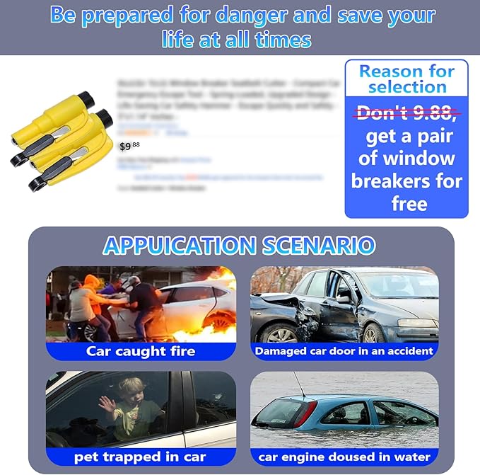 【Compatible with Toyota Camry】 Seat Gap Filler，No Drop Seat Guard Compatible with Toyota Camry,Drop Seat Guards for Cars(2Pcs),Emergency Keychain Car Escape Tool(2Pcs)