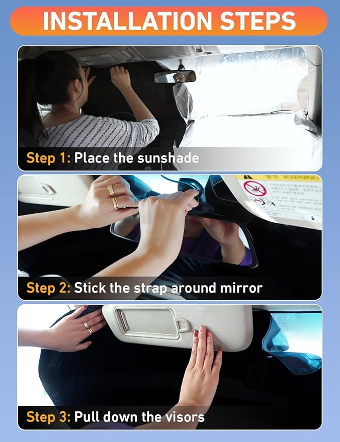 EcoNour Windshield Sunshade Compatible for Kia K4 2025 2026, Sun Visor for Front Windshield & Window Sun Shade Cover, UV Heat Blocker & Protector, Car Accessories
