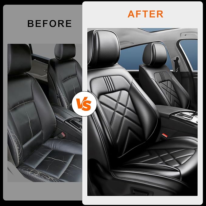 CX-50 Car Seat Covers Custom Fit for Mazda CX-50 2023-2026, Full Coverage Premium Leather Waterproof Breathable Seat Covers, Automotive Seat Protectors, Airbag Compatible(2 Front Seats, Black)