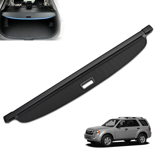 MIALUTY® Cargo Cover for 2008-2012 Ford Escape 2.3L Retractable Trunk Cover Escape Accessories Anti-Peeping Anti-Theft Privacy Screen,Trunk Luggage Shield Shade Carbon Fiber Texture