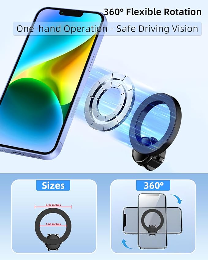 PZK Car Phone Mount for Mazda CX-30 CX30 2019-2022 2023 2024 2025 Accessories Custom Air Vent Car Phone Holder Compatible with Magsafe Magnetic Hands Free 360° Rotation Cell Phone Automobile Cradles