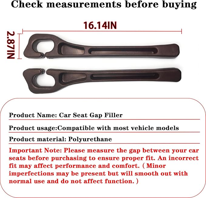 Car Seat Gap Filler Organizer of 2 - No Drop Seat Guard, Universal Car Seat Gap Filler, Durable Non-Slip Material, Easy 10-Second Install for Cars, Trucks & SUV (Black)
