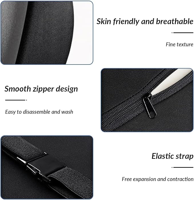 Car Headrest & Lumbar Support Cushion for Subaru Forester SK 5.Gen 2019-2022, Ergonomic Memory Foam Pillow Adjustable Strap Removable Cover Relieve Neck Back Pain Driving Seat, Gray