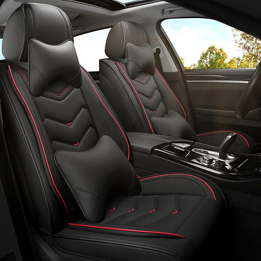 Car Seat Covers for Mercedes-Benz S-Class 2005-2026, Premium Nappa Leather Car Seat Cover, Stylish Sport Seat Covers， Automobile Seat Cover Sets.(Luxury 2 Seats/Black)