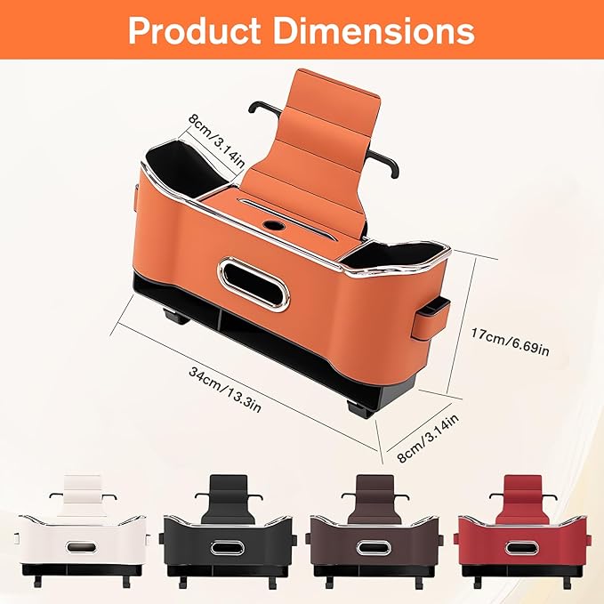 Multifunctional Car Seat Back Storage Box, Universal Car Seat Organizer, Car Seat Tissue Box and Organizer, Car Seat Paper Towel Organizer， Car Organizer with 2 Drink Cup Holders (Black)