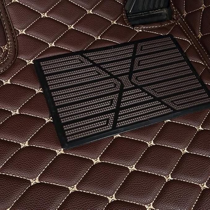 Car Floor Mats for 99% Cars, Trucks and SUVs Full Coverage Pads Protection Non-Slip Leather Floor Liners (Light Brown)