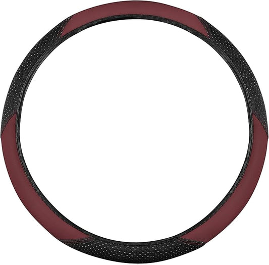 BDK Steering Wheel Cover -SootheGrip MassageTouch - Comfort Massage Grip - Protection and Control- Black & Burgundy