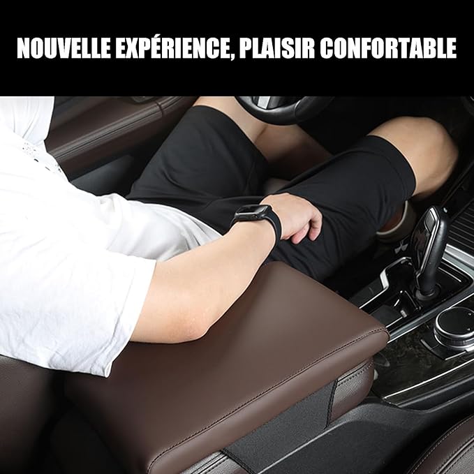 Car Armrest Cover Pad for BMW 3 Series 340i 330d 330i 320i 2000-2025 Premium Leather Center Console Armrest Cushion Pad Anti-Scratch Waterproof Auto Interior Accessories Black Style