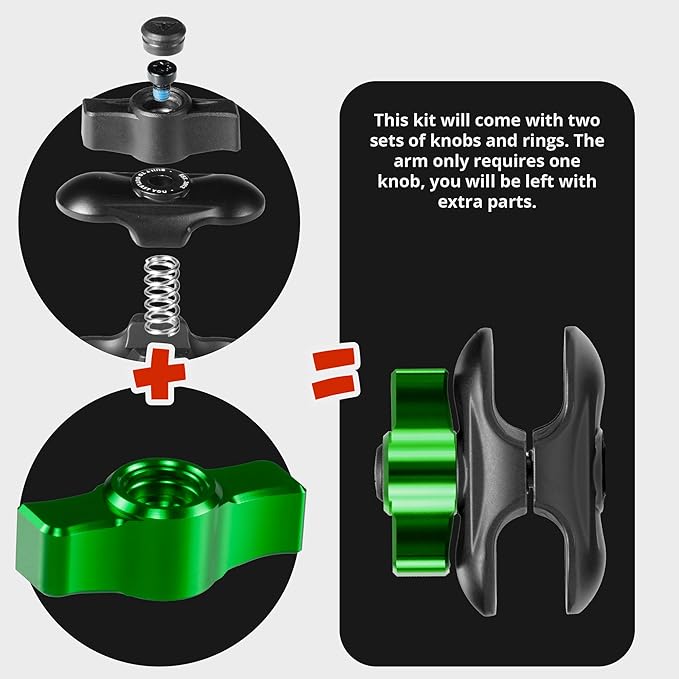 Tackform Link Vent Mount Magnetic Phone Holder - Compatible with 2021-2025 Ford F150 & Raptor, 2023-2025 Ford Super Duty | Aluminum | 2" Arm | Green | (NOT MAGSAFE Compatible)
