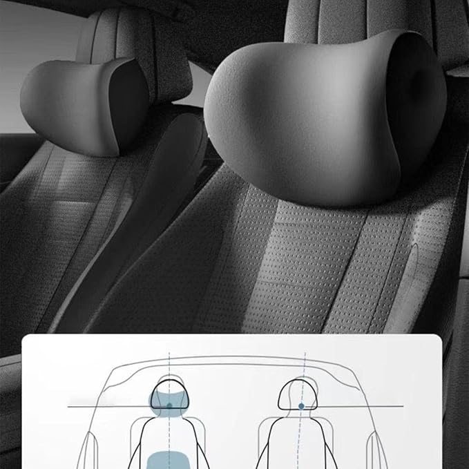 Ergonomic Car Seat Headrest & Lumbar Cushion, Ergonomic Car Seat Headrest Neck Rest Cushion Lumbar Support Pillow (Pink)