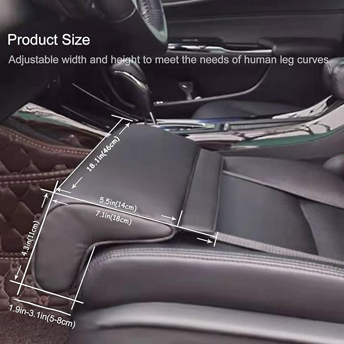 Car Leg Extender Leg Support Cushion for Car Driver Seat Office Chair, Universal Car Seat Extender Pad Leg Support Pillow for Cars Buses Trains Office Home (Black)