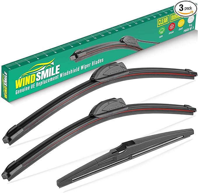 24" 20" 11" Windshield Wiper Blades Replacement for Buick Envision 2021-2025,Enclave 2025,Chevy Traverse 2025,GMC Acadia 2024-2025 Premium All Weather Front Rear Wipers Set - OEM Quality (Pack of 3)