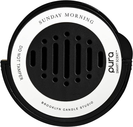 Pura & Brooklyn Candle Studio - Car Scent Refill for Pura Car Diffusers - Premium Fragrance for Smart Diffuser - Long Lasting, up to 30 Days of Scent - Sunday Morning