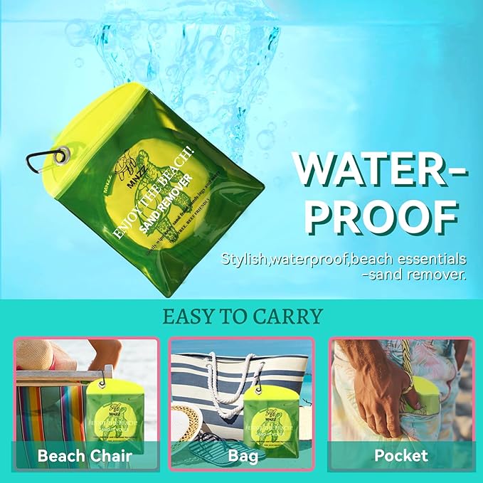 MNZZ Sand Remover Bag Travel Kit Quick Dry Portable Beach Accessories Pouch for Blanket Chair Cover Shell Umbrella Tent Hat Toy Shovel Shade Canopy Pool Picnic Hiking Compact Lightweight