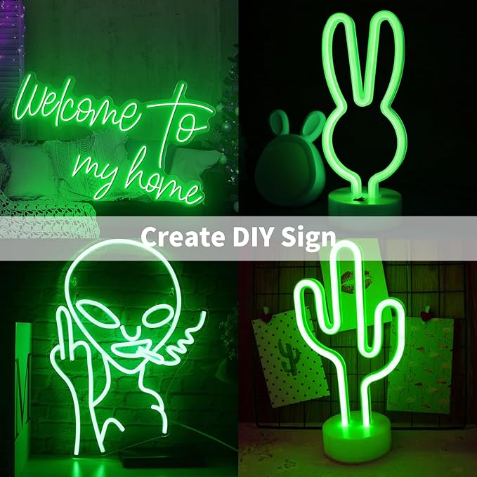 iNextStation Green LED Strip Lights 16.4FT/5M, 12V Flexible Silicone Neon Rope Lights, IP65 Waterproof, Cuttable Strip Light for 0.98Inch, Rope Led Lights for Bedroom, Indoor, Outdoor (No Adapter)