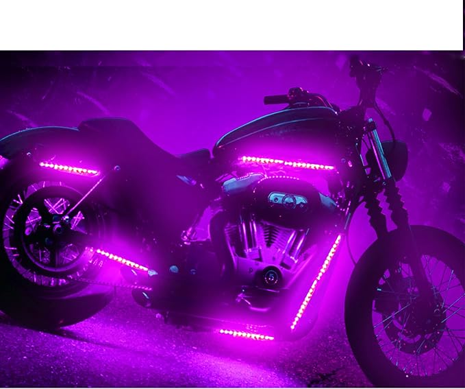 2Pcs 9LEDs Motorcycle LED Light Strips- RGB Multi-Color Accent Glow Neon Ground Effect Lights lamp for Motorcycle led Light Kits,ATV Car Golf cart LED Underglow Strip Lights