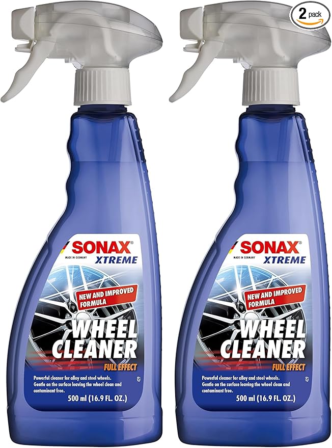 SONAX Wheel Cleaner Full Effect (230200) | Non-Acid Rim Cleaner | Color Changing Wheel-Cleaner-| Brake Dust-Cleaner-| Non-Acid Iron Remover-| (500 ml or 16.9 fl. oz.),(Pack of 2)